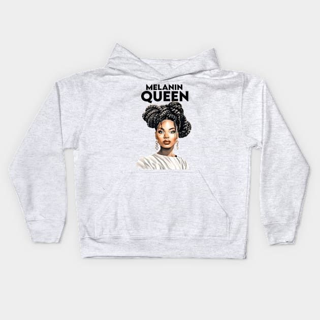 Melanin Queen Afrocentric Kids Hoodie by Merchweaver